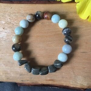 amazonite and pyritet bracelet